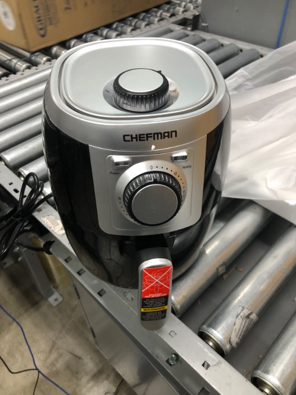 Photo 1 of CHEFMAN Small, Compact Air Fryer Healthy Cooking, 2 Qt, Nonstick, User Friendly and Adjustable Temperature Control w/ 60 Minute Timer & Auto Shutoff, Dishwasher Safe Basket, BPA - Free, Black Black - 2 Quart