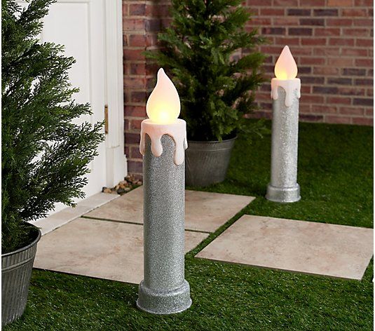 Photo 1 of 24-in Candle Free Standing Decoration with White LED Lights