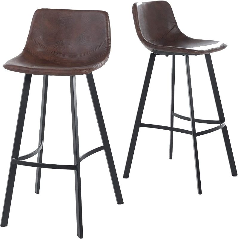 Photo 1 of Christopher Knight Home Dax Barstools, 2-Pcs Set, Snake Skin Brown
