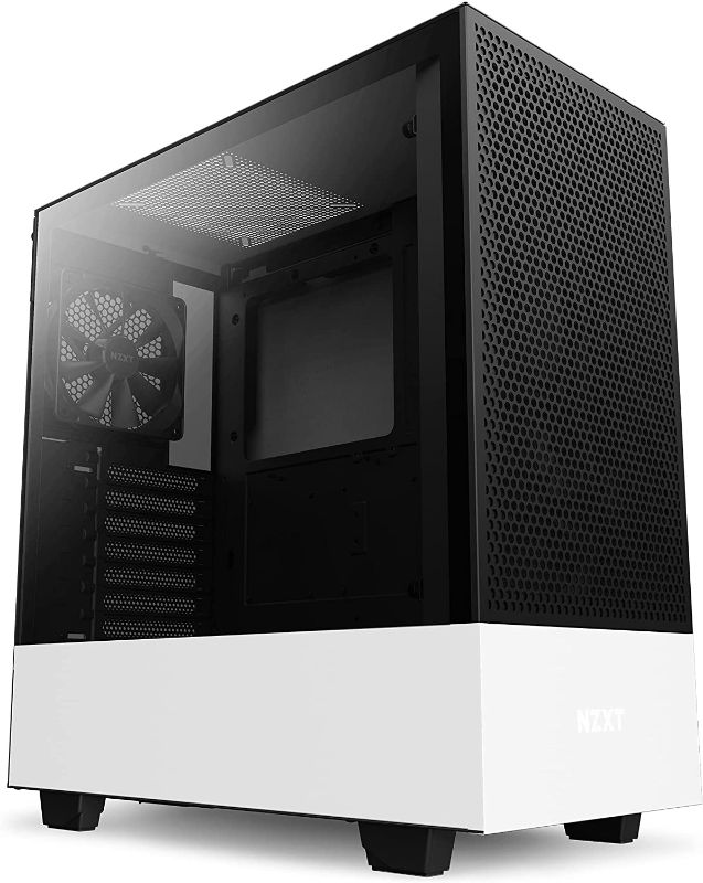 Photo 1 of NZXT H510 Flow - CA-H52FW-01 - Compact ATX Mid-Tower PC Gaming Case - Perforated Front Panel - Tempered Glass Side Panel - Cable Management System - Water-Cooling Ready - White/Black
**LOOSE AND MISSING HARDAWRE/SCREWS**
