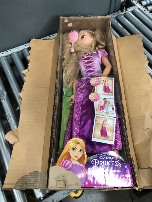 Photo 2 of Disney Princess Rapunzel 32" Playdate, My Size Articulated Doll, Comes with Brush to Comb Her Long Golden Locks, Movie Inspired Purple Dress, Removable Shoes & A Tiara