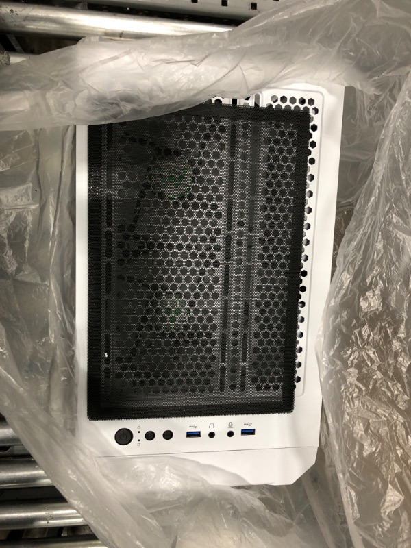 Photo 1 of MUSETEX Mesh MATX (Micro-ATX) Mid Tower Case with 5 PCS × ARGB Fans Pre-Installed and 2 PCS × USB 3.0 Ports, Magnetic Design Opening Tempered Glass Panel Gaming PC Case (White, MK7-WN5)