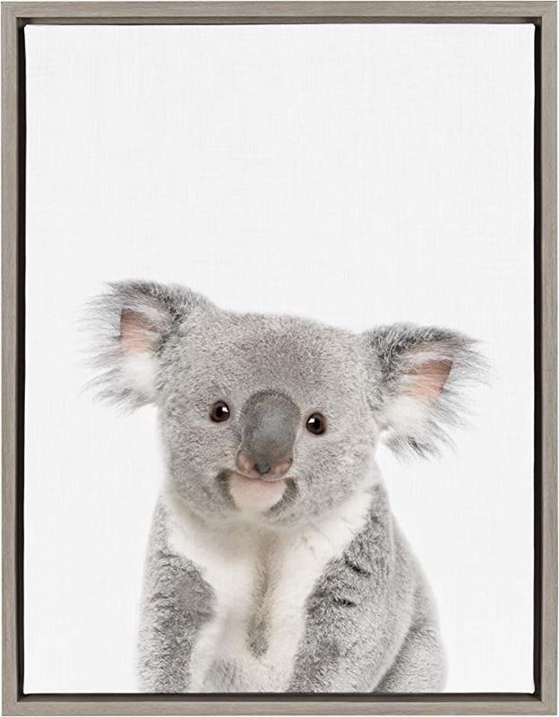 Photo 1 of 13x13" Sylvie Baby Koala Framed Canvas by Amy Peterson Gray - Kate and Laurel

