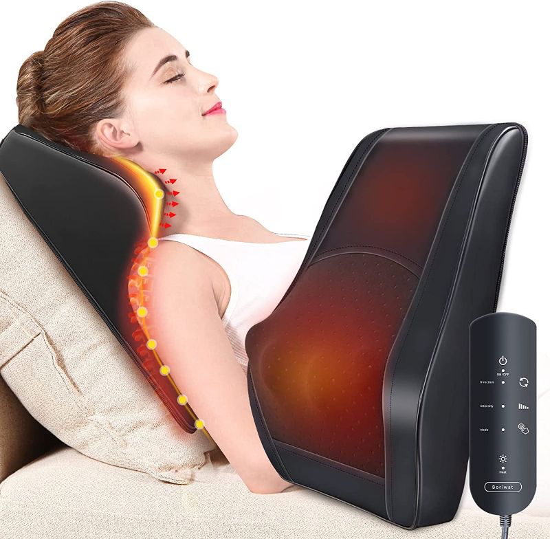 Photo 3 of *** POWERS ON *** Back Massager with Heat, Massagers for Neck and Back, Shiatsu Neck Massage Pillow for Back, Neck, Shoulder, Leg Pain Relief, Gifts for Men Women Mom Dad, Stress Relax at Home Office and Car
