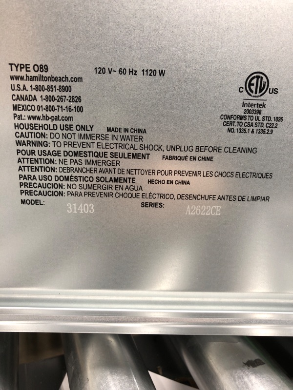 Photo 4 of *** POWERS ON *** Hamilton Beach Sure-Crisp Air Fryer Countertop Toaster Oven, Fits 9” Pizza, 4 Slice Capacity, Powerful Circulation, Auto Shutoff, Stainless Steel (31403)