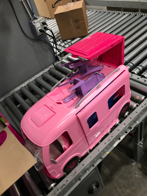 Photo 2 of Barbie Camper Playset With Barbie Accessories, Pool And Furniture, Rolling Vehicle With Campsite Transformation??? [Amazon Exclusive]