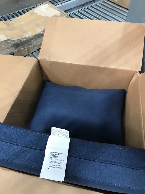 Photo 2 of Arden Selections Outdoor Cushion Pillow Back 21 x 21, Sapphire Blue Leala 21 x 21 Dining Cushion Set Sapphire Blue Leala