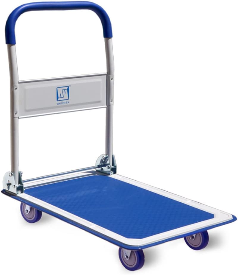 Photo 1 of 
Push Cart Dolly by Wellmax, Moving Platform Hand Truck, Foldable for Easy Storage and 360 Degree Swivel Wheels with 330lb Weight Capacity, Blue Color
Size:Blue
Color:330 Lbs