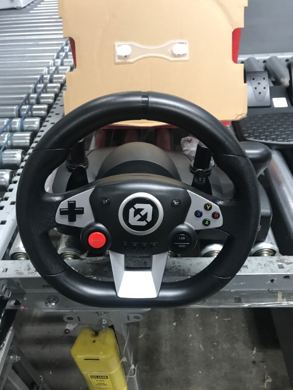 Photo 2 of EVORETRO FURY GT-EV3 Racing Wheel and Pedals for PC, PS4, and Nintendo Switch Games - Gaming Steering Wheel with High Vibration Feedback, Adjustable Clamp and FREE Sack Bag