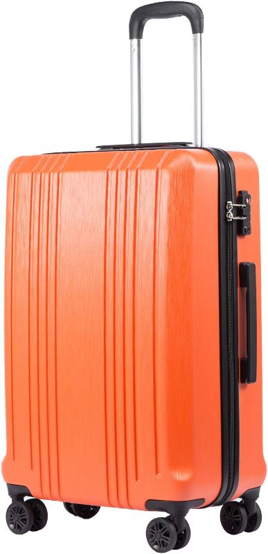 Photo 1 of Coolife Luggage Suitcase PC+ABS with TSA Lock Spinner Carry on Hardshell Lightweight 28in (orange, L(28IN))
