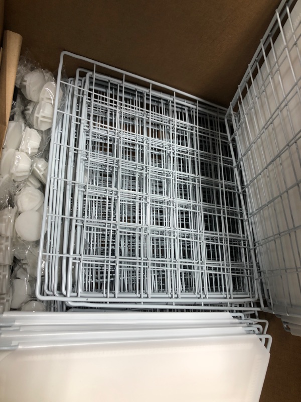 Photo 3 of Amazon Basics 6-Cube Wire Grid Storage Shelves, 14" x 14" Stackable Cubes, White