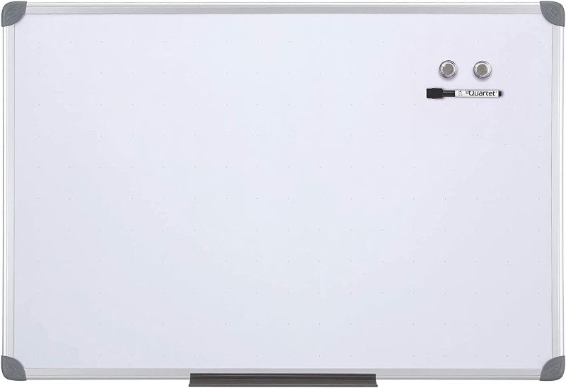 Photo 1 of Quartet Magnetic Whiteboard, 2' x 3' White Boards, Dry Erase Board Includes One Quartet dry erase marker & Marker Tray, Home Office Accessories, Euro Style Aluminum Frame (UKTE2436-ECR)