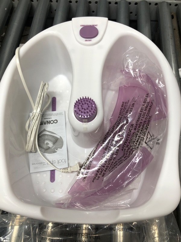 Photo 2 of Conair Soothing Pedicure Foot Spa Bath with Soothing Vibration Massage, Deep Basin Relaxing Foot Massager with Jets, Pink/White Lavender