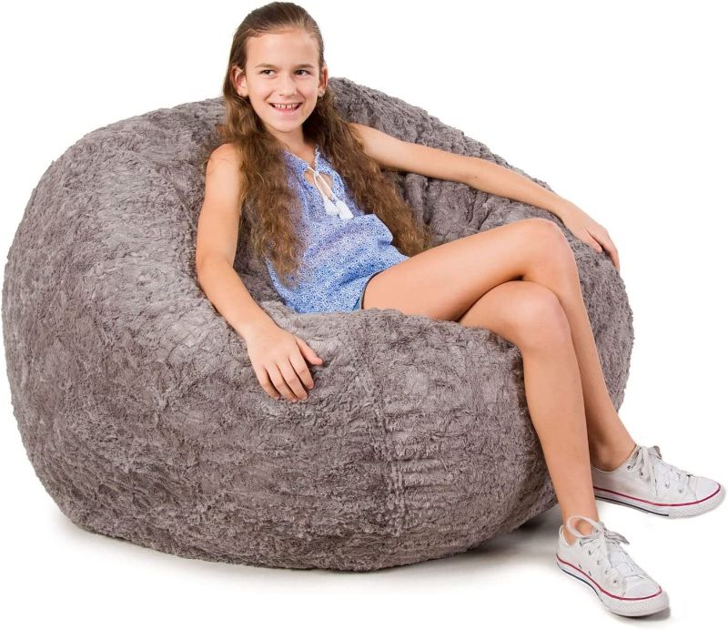 Photo 1 of CordaRoy's Faux Fur Bean Bag Chair, Convertible Chair Folds