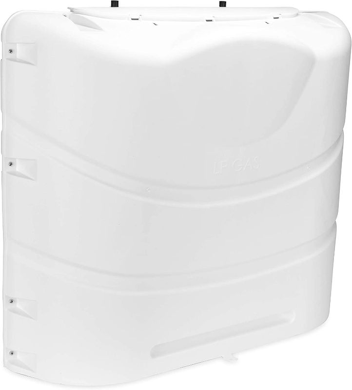 Photo 1 of Camco 40559 Heavy-Duty 20lb or 30lb Dual Propane Tank Cover (Polar White)