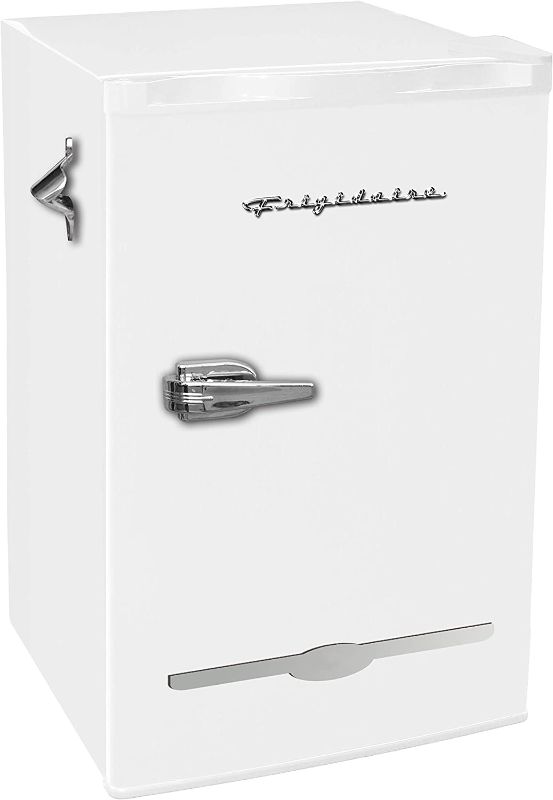 Photo 1 of **SEE NOTES** Frigidaire EFR376-WHITE 3.2 Cu Ft White Retro Bar Fridge with Side Bottle Opener
