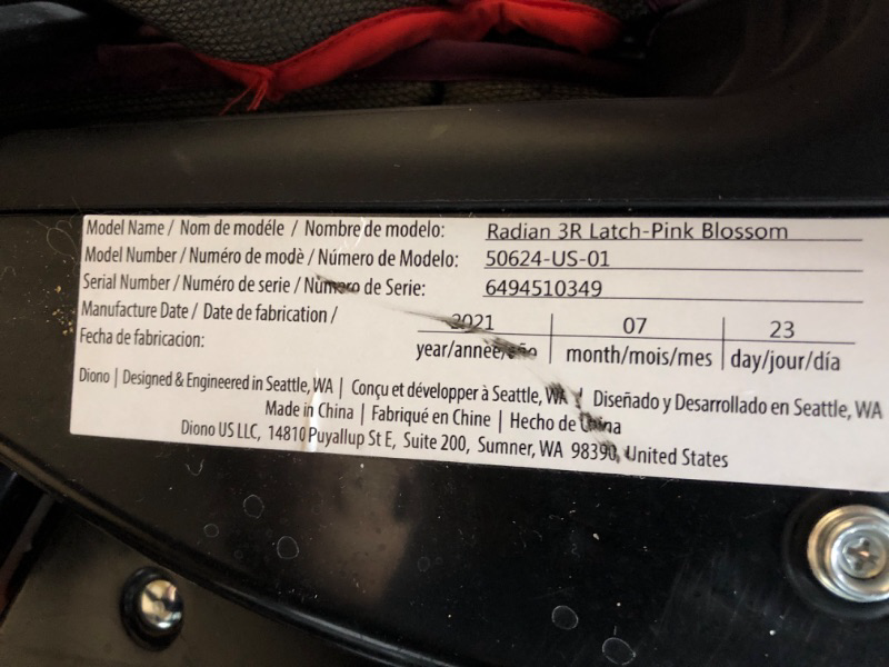 Photo 2 of Diono Radian 3R, 3-in-1 Convertible Car Seat, Rear Facing & Forward Facing, 10 Years 1 Car Seat, Slim Fit 3 Across, Pink Blossom Radian 3R Fits 3 Across Pink Blossom