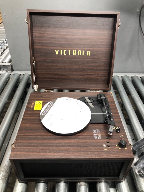 Photo 2 of Victrola VTA-75-ESP Liberty 5-in-1 Turntable Music EntertainmentCenter with Bluetooth Wireless FM Radio USB Recorder Wood (Espresso)