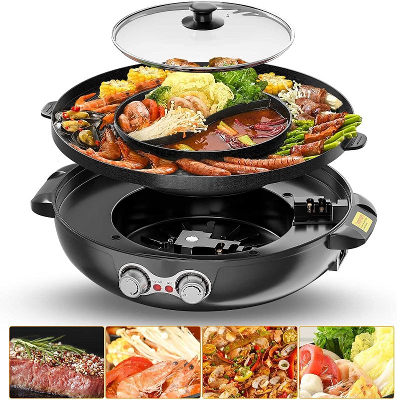 Photo 1 of  Hot Pot with Grill, Electric Hot Pot with Dual Temperature Control