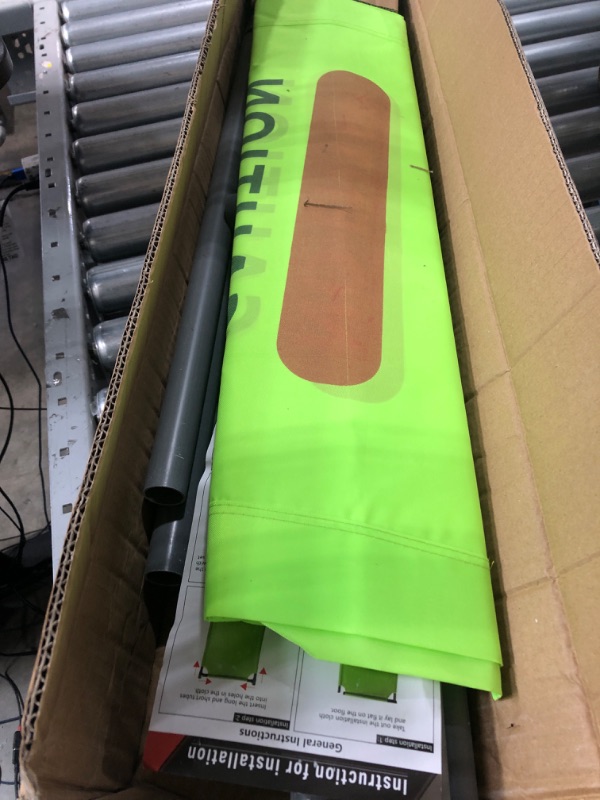 Photo 1 of Do Not Enter-Signs Green Caution - Sign 3 Panels Safety Barriers 3.2 FT Foldable Safety Barricade Heavy Duty PVC Frame Security Sign Caution Widespread use of no Pass Signs No Enter-01 Green