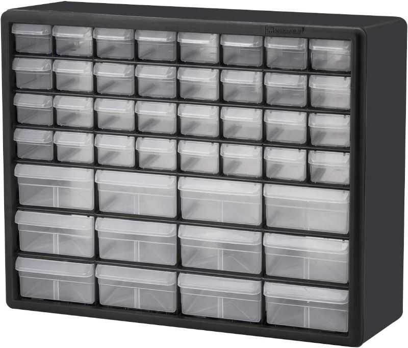 Photo 1 of Akro-Mils 44 Drawer 10144, Plastic Parts Storage Hardware and Craft Cabinet, Black (1-Pack)