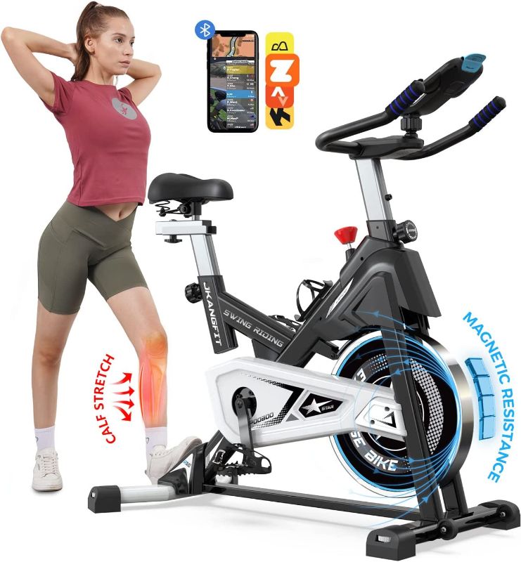 Photo 1 of ***PARTS ONLY***  Pooboo Magnetic Exercise Bike Indoor Cycling Bike Stationary, Compatible with Exercise bike apps& 350LBS Weight Capacity, Ipad Mount, Comfortable seat and Slant Board, Belt Drive Smooth and Quiet
