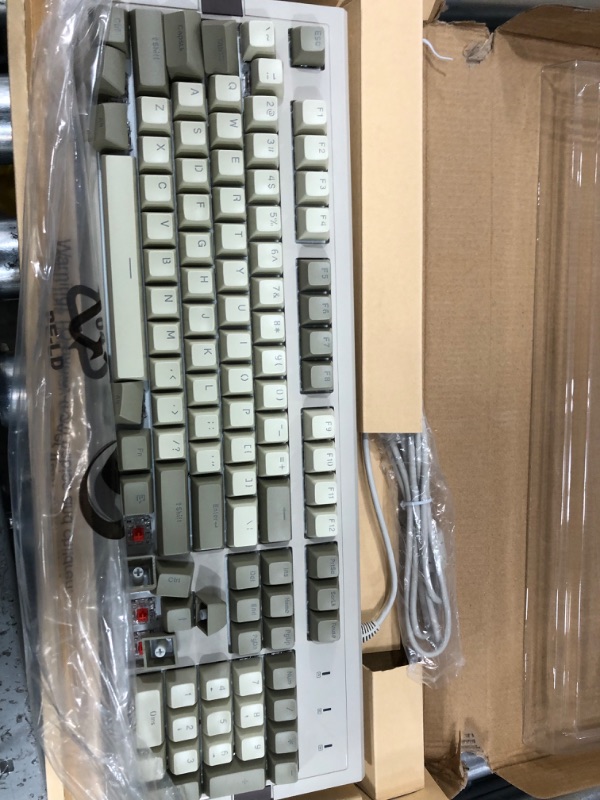 Photo 4 of FIRSTBLOOD ONLY GAME. AK510 Retro Mechanical Gaming Keyboard - PBT SP Spherical Keycaps - Classic Grey-White Matching - RGB Backlight - Red Switches-New Grey-White Red Switch