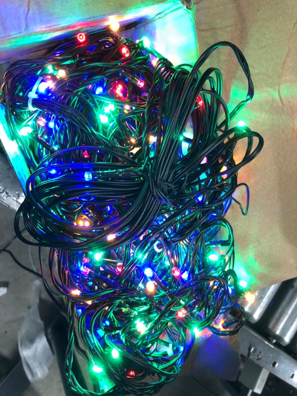Photo 3 of 100ft Christmas String Lights, 300 Led Twinkle Fairy Lights String with 8 Modes, Plug in Connectable Fairy String Lights Green Wire, Christmas Decorations for Xmas Tree Party Yard Garden(Multicolor)

