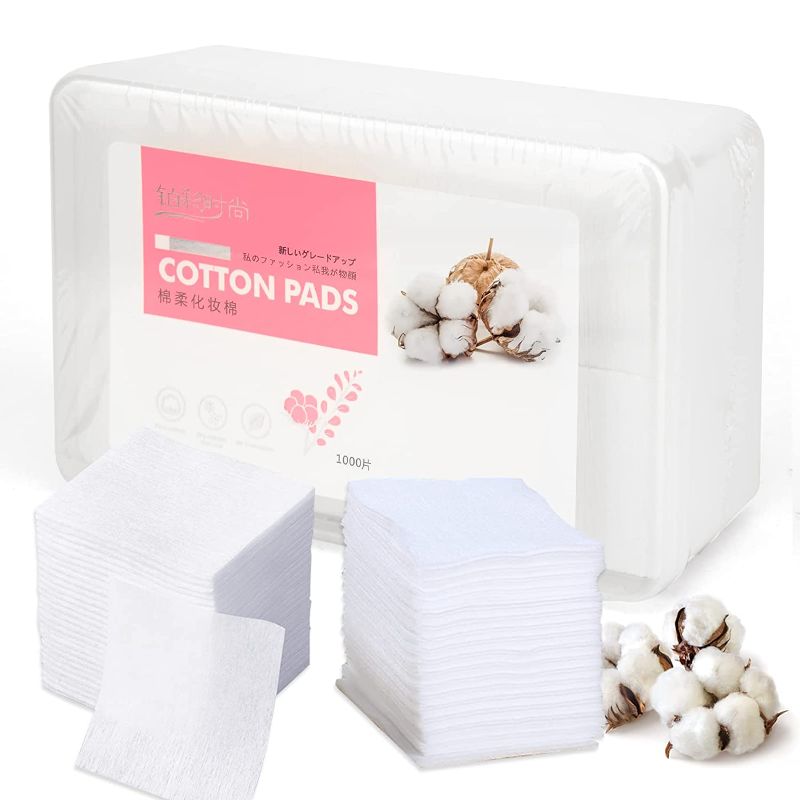 Photo 1 of 1000 Pcs Ultra Thin Makeup Facial Cotton Pads, Soft Lint Free Dry Nails/Lips/Eyes Polish Remover Pads, Square Cosmetic Beauty Cotton Pads, Non-Woven Cotton...
