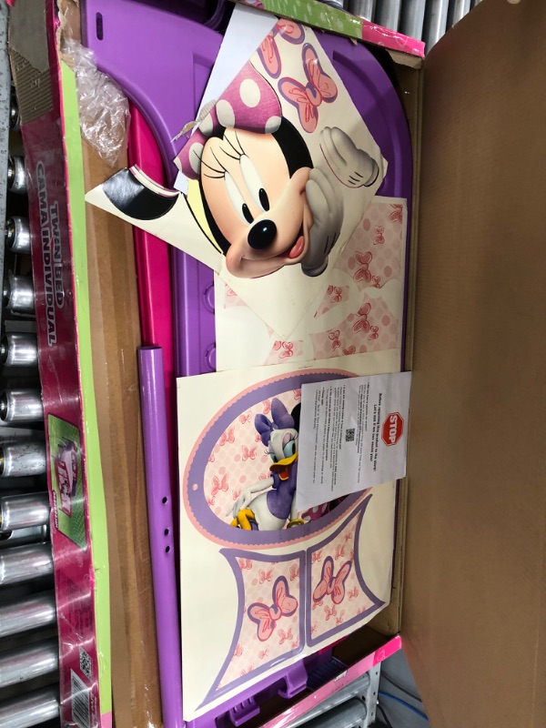 Photo 4 of Delta Children Plastic 3D-Footboard Twin Bed, Disney Minnie Mouse Twin Minnie Mouse