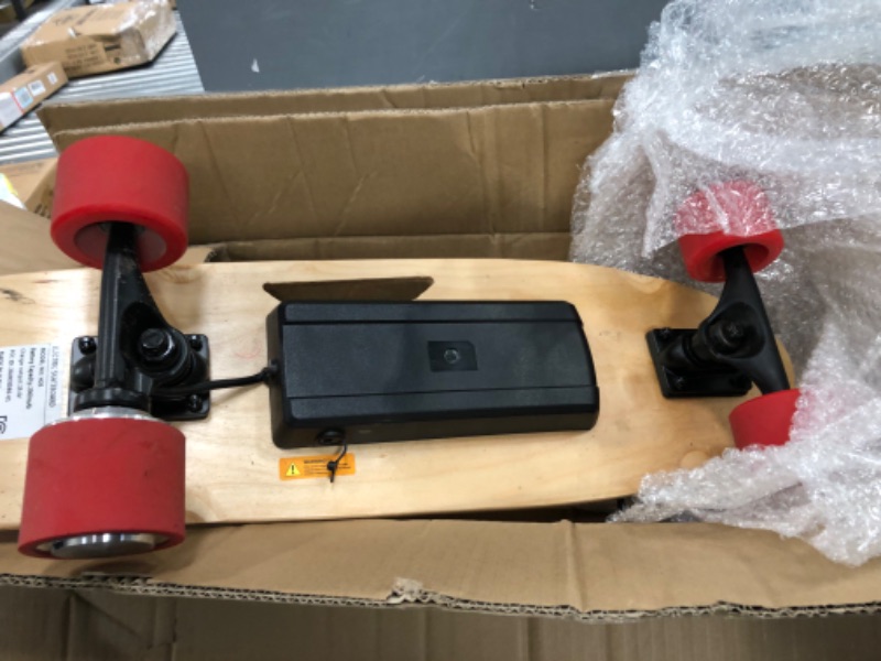 Photo 3 of ***NON-FUNCTIONAL*** CAROMA Electric Skateboard for Adults Teens, 27.5" Electric Longboard Skateboards with Wireless Remote, 350W Motor, 12.4 MPH Top Speed, 8 Miles Max Range, 220lbs Max Load E Skateboard Red-350W
