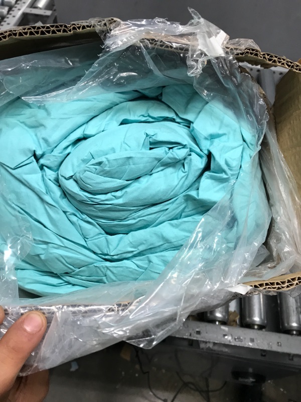 Photo 2 of *USED*Three Geese Pinch Pleat Goose Feathers Down Comforter Palatial King Size Duvet Insert ,750+ Fill Power,1200TC 100%Cotton Fabric,Premium Aqua Sky Comforter for All Seasons with 8 Tabs Palatial King:120x98inches Aqua Sky