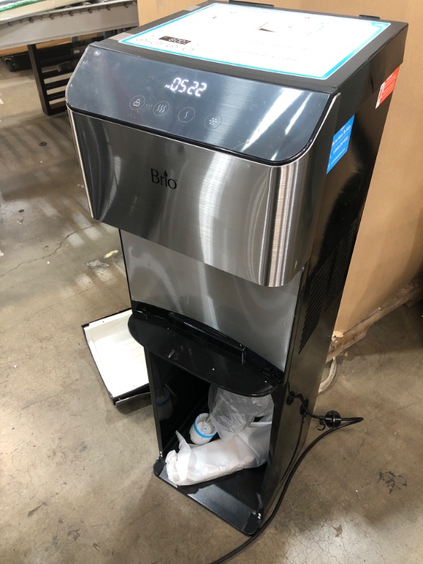 Photo 6 of **MINOR DAMAGE** CLBL720SC Brio Moderna Bottom Load Water Cooler Dispenser - Tri-Temp, Adjustable Temperature, Self-Cleaning, Touch Dispense, Child Safety Lock, Holds 3 or 5 Gallon Bottles
