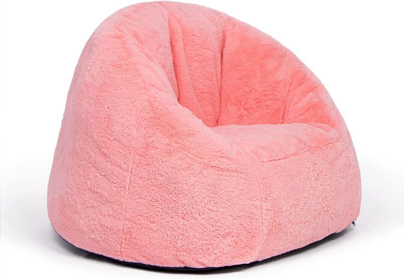 Photo 1 of 
N&V Small Bean Bag Chair, Mini Bean Bag Sack, Foam Filling, Includes Removable and Machine Washable Cover, 27in, Soft Faux Fur, Pink