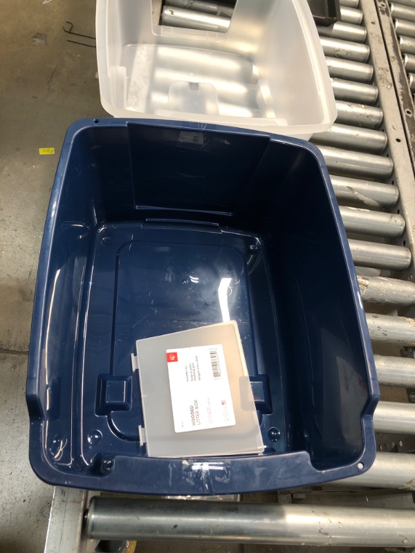 Photo 3 of **MISSING PARTS** IRIS USA Large Hooded Litter Box with Scoop and Grate, Blue