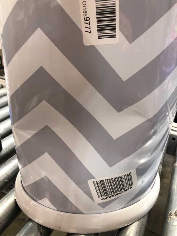 Photo 3 of *** USED *** **** SHIPPING DAMAGE ****
Ubbi Steel Odor Locking, No Special Bag Required Money Saving, Awards-Winning, Modern Design Registry Must-Have Diaper Pail, Gray Chevron