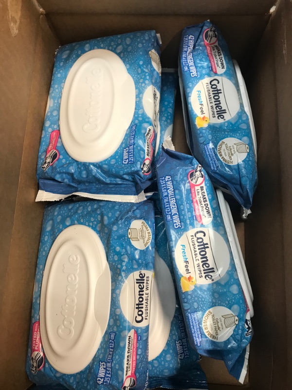 Photo 2 of Cottonelle FreshFeel Flushable Wet Wipes, Adult Wet Wipes, 8 Flip-Top Packs, 336 Total Wipes