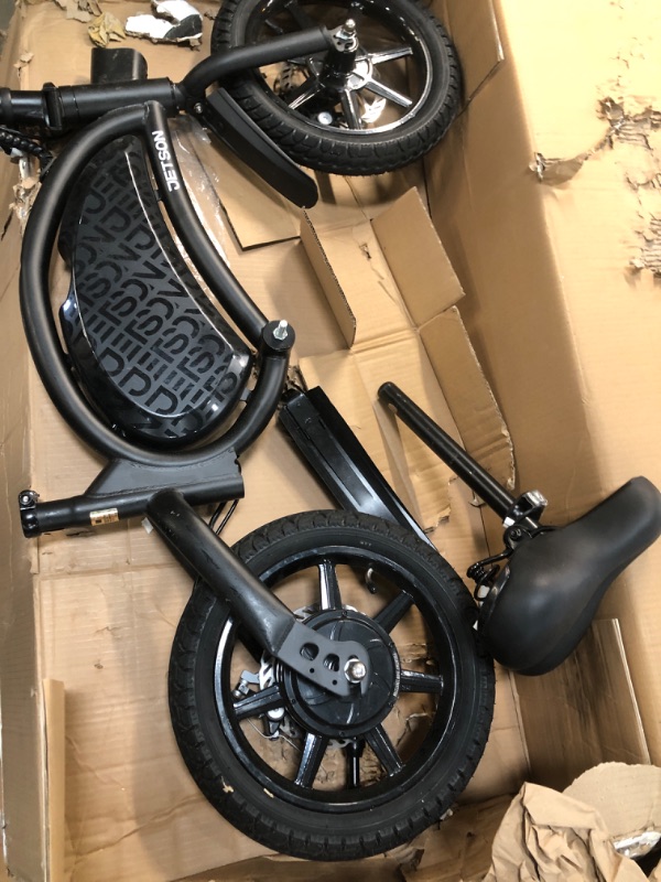 Photo 4 of **NON FUNCTIONAL* MINOR DAMAGE* Jetson Bolt Adult Folding Electric Ride On, Foot Pegs, Easy-Folding, Built-in Carrying Handle, Lightweight Frame, LED Headlight, Twist Throttle, Cruise Control, Rechargeable Battery 14 Inch Bolt