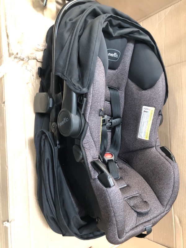 Photo 4 of **MISSING PARTS** Evenflo Pivot Modular Travel System With SafeMax Car Seat Only Travel System Casual Grey