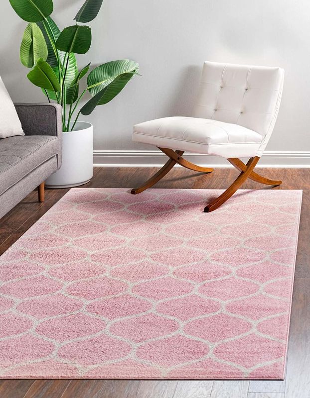 Photo 1 of 
Unique Loom Trellis Frieze Collection Area Rug Modern Morroccan Inspired Geometric Lattice Design (4' 0 x 6' 0 Rectangular, Pink/ Ivory)
Size:Rectangular
Item Shape:Pink/ Ivory
Color:4 x 6 ft