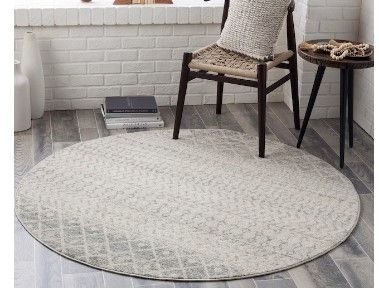 Photo 2 of Surya Elaziz 6 x 6 Gray Round Indoor Geometric Global Area Rug