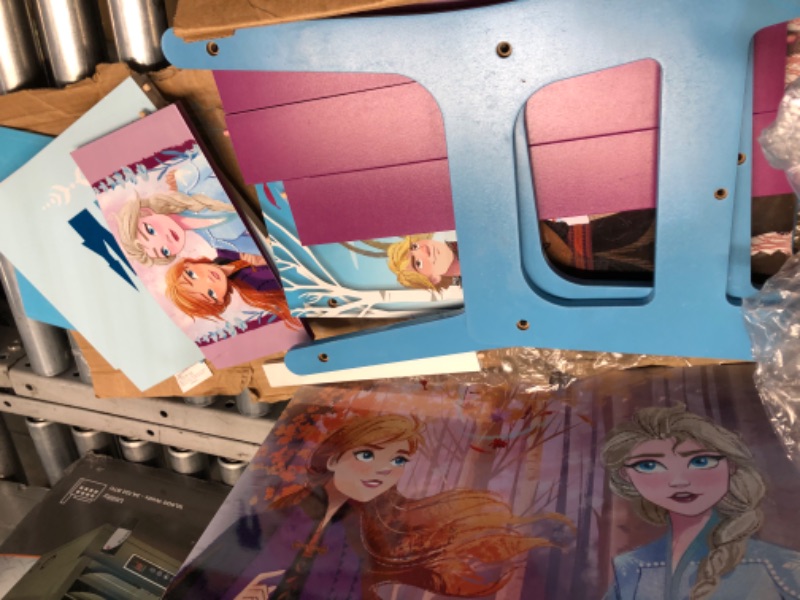 Photo 2 of Disney Frozen Kids Wood Art Desk and Chair Set with Dry Erase Top and Reusable Vinyl Cling Stickers by Delta Children - Greenguard Gold Certified