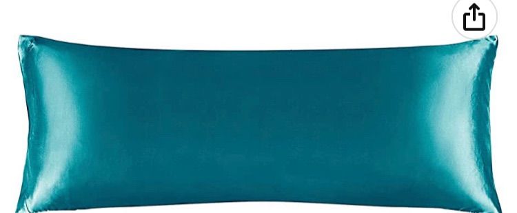 Photo 1 of BEDELITE Satin Silk Body Pillow Pillowcase for Hair and Skin, Premium and Silky Teal Long Body Pillow Case Cover 20x54 with Envelope Closure