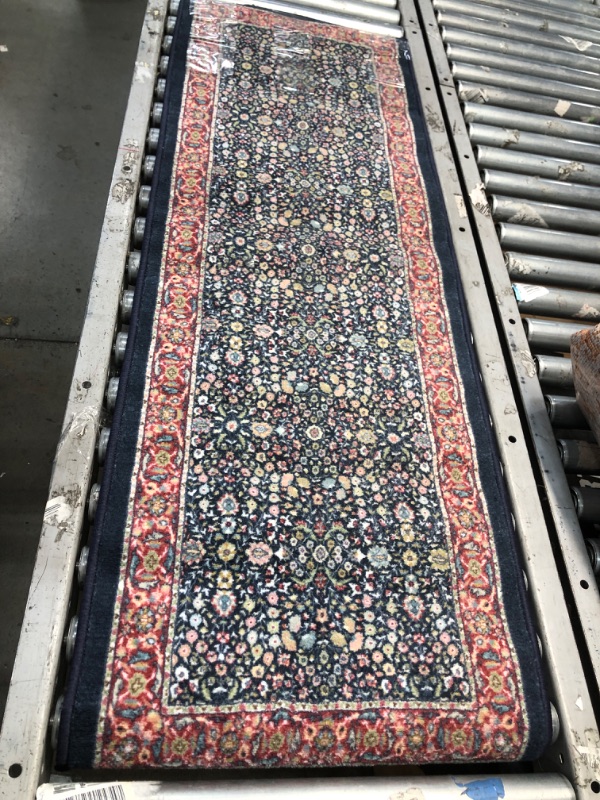 Photo 1 of 1'8"x4'11" Blue Multi Colored Area Runner Rug 