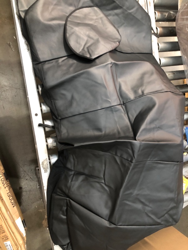 Photo 4 of **MISSING PARTS ONLY 9 PIECES** BDK Croc Skin Faux Leather Car Seat Covers, Full Set Black – Front and Back Split Bench Seat Covers, Airbag Compatible, Interior Covers for Cars Trucks Vans and SUVs Black Seat Covers