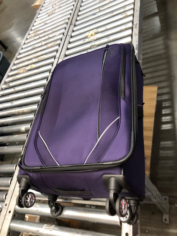 Photo 3 of **SEE NOTES** American Tourister Pop Max Softside Luggage with Spinner Wheels, Purple, 24 INCH 