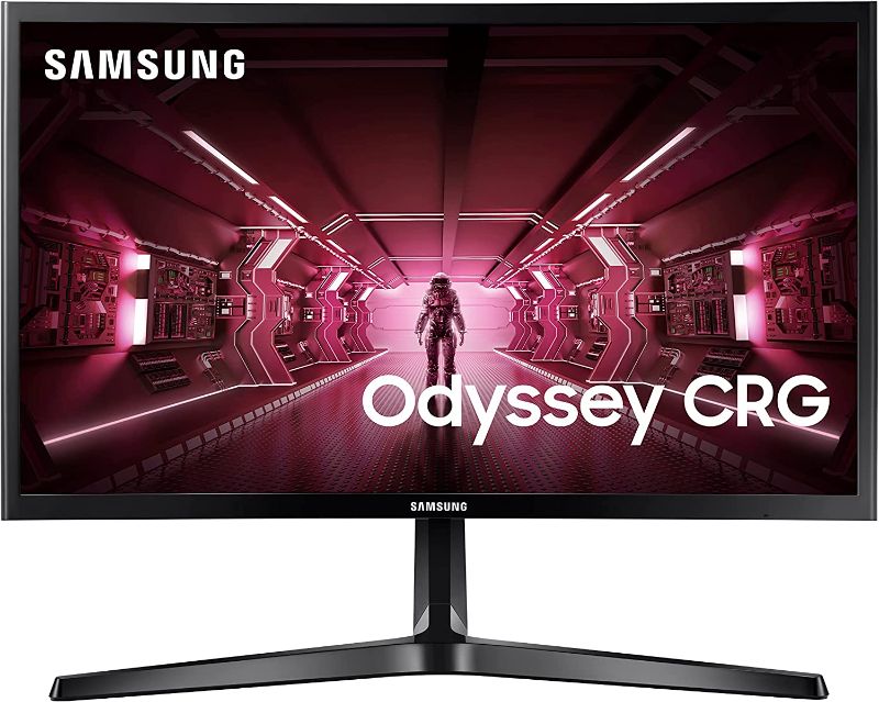 Photo 1 of SAMSUNG 24" CRG5 Curved Gaming Monitor, 144Hz, 4ms, Exclusive Gamer Settings, AMD Radeon FreeSync, Eye Saver Mode, 3000:1 Contrast Ratio, Black
