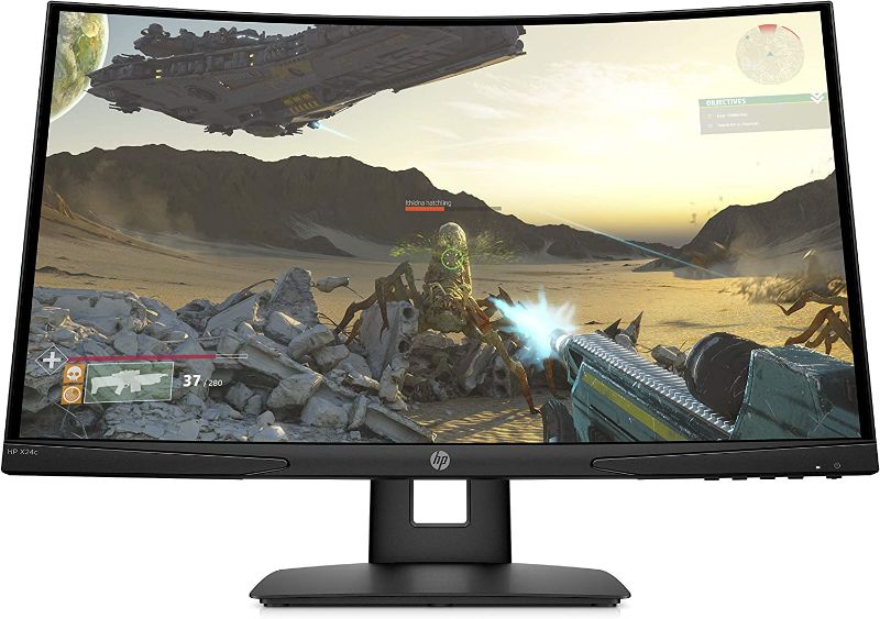 Photo 1 of HP X24c Gaming Monitor | 1500R Curved Gaming Monitor in FHD Resolution with 144Hz Refresh Rate and AMD FreeSync Premium | (9EK40AA) 
