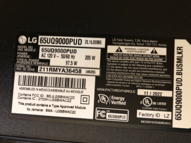 Photo 4 of LG 65-Inch Class UQ9000 Series Alexa Built-in 4K Smart TV (3840 x 2160),Bluetooth, Wi-Fi, USB, Ethernet, HDMI 60Hz Refresh Rate, AI-Powered 4K, Cloud Gaming (65UQ9000PUD, 2022)
