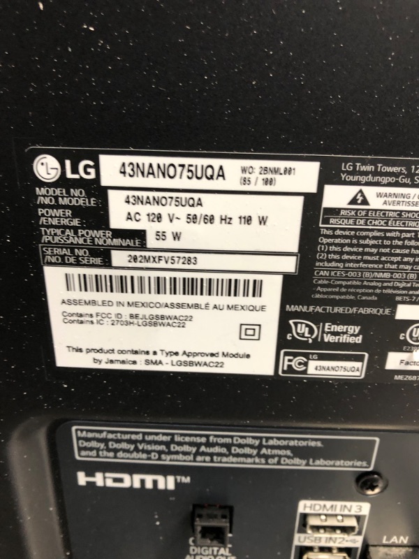 Photo 5 of LG 43-Inch Class UQ9000 Series Alexa Built-in 4K Smart TV (3840 x 2160),Bluetooth, Wi-Fi, USB, Ethernet, HDMI 60Hz Refresh Rate, AI-Powered 4K, Cloud Gaming (43UQ9000PUD, 2022)
